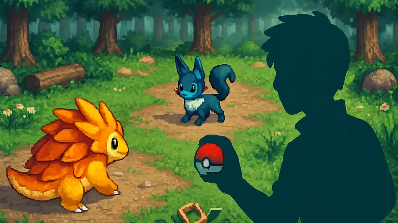 Скриншот из игры Coromon, показывающий сражения монстров и их коллекционирование.