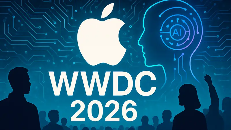 Логотип Apple WWDC 2026 с элементами искусственного интеллекта.