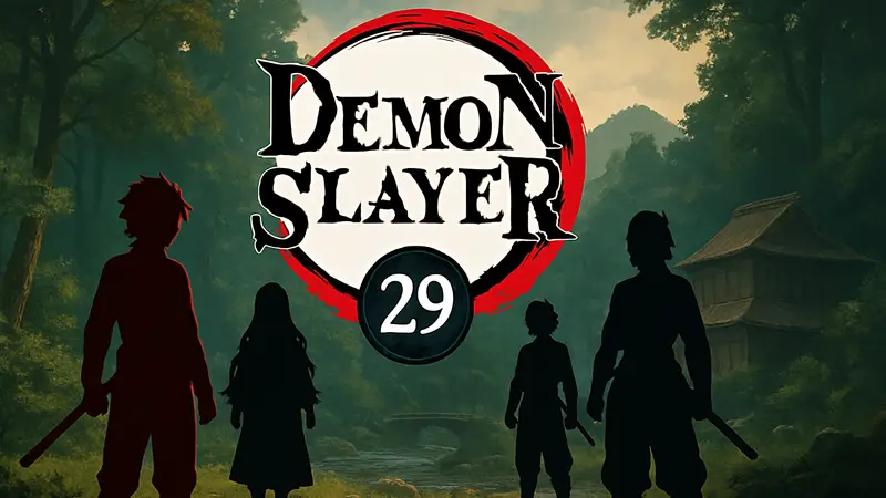 Арт или логотип новой игры Demon Slayer с датой релиза 29 октября