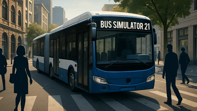 Виртуальный автобус на городской улице из Bus Simulator 27