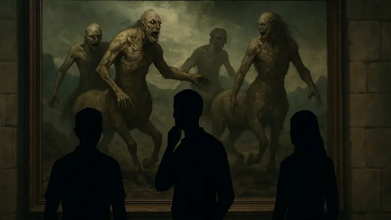 Картина из игры Crimson Desert с изображением странных кентавров, обсуждаемая игроками.