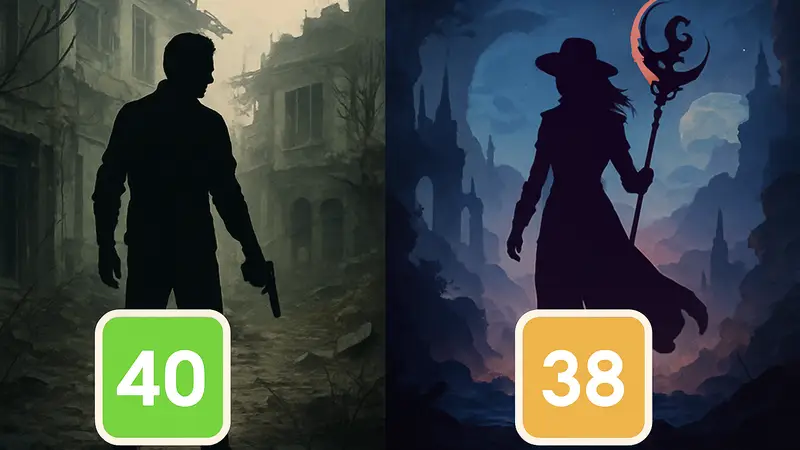 Изображение логотипов Resident Evil Requiem и Clair Obscur: Expedition 33 с цифрами оценок Metacritic.