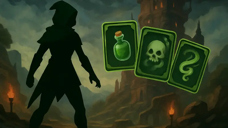 Игровая обложка Slay The Spire 2 с Безмолвной и элементами колоды отравления