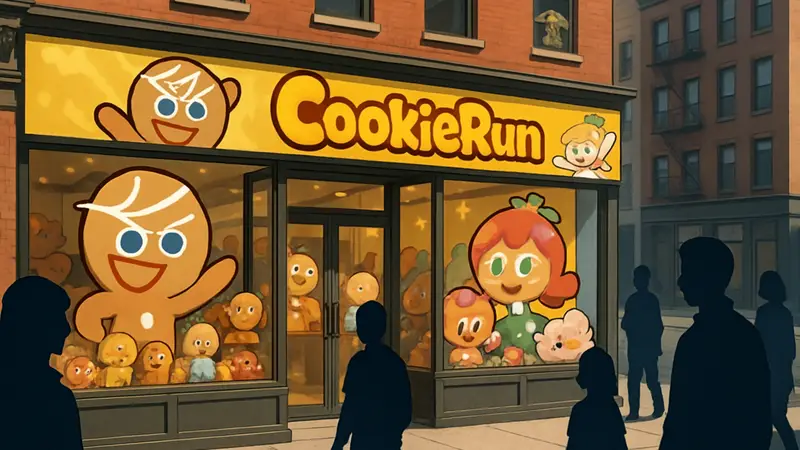 CookieRun: арт или фото поп-ап магазина с персонажами франшизы в Нью-Йорке.
