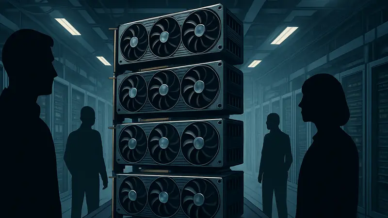 Изображение стека графических процессоров (GPU) в центре обработки данных для SEO.