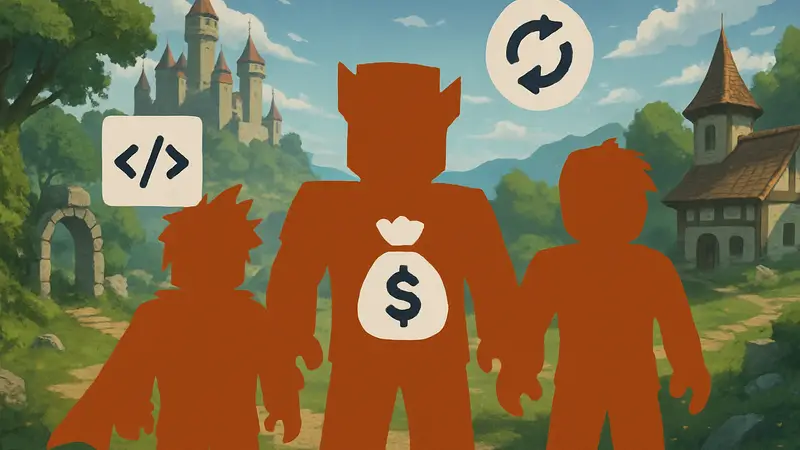 Изображение персонажей из Roblox Clover Origins с символами кодов, кэша и спинов.