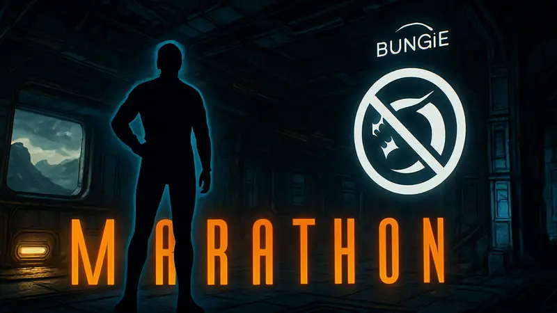 Заставка игры Marathon с логотипом Bungie и элементами античит-системы