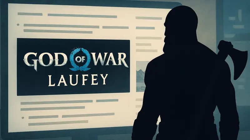Логотип God of War: Laufey и силуэт Кратоса, на фоне новостей о возможном скором релизе.