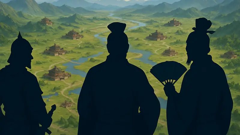 Игровой скриншот Three Kingdoms: Grand Strategy с картой мира и генералами.