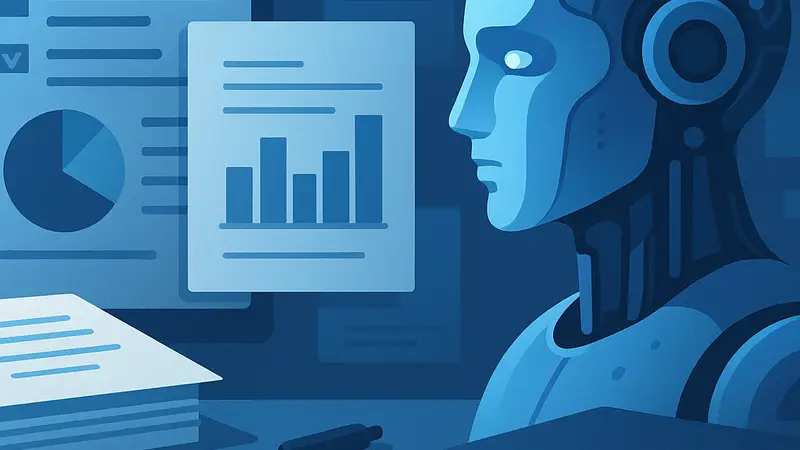 Искусственный интеллект и офисные документы, символизирующие исследование ИИ в рабочей среде