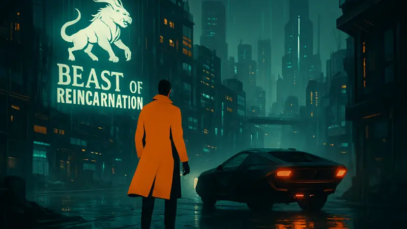 Обложка Beast of Reincarnation с отсылками к Blade Runner.