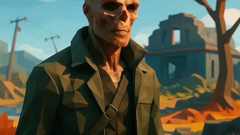 Кадр из сериала Fallout: Гуль в постапокалиптическом антураже