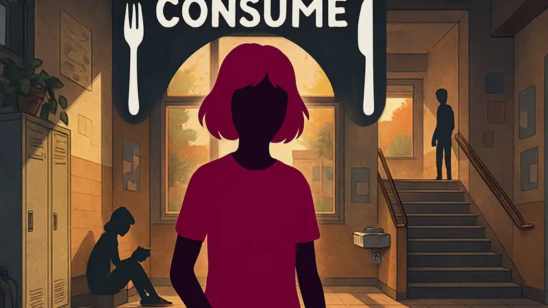 Обложка игры Consume Me, демонстрирующая стилистику истории взросления.