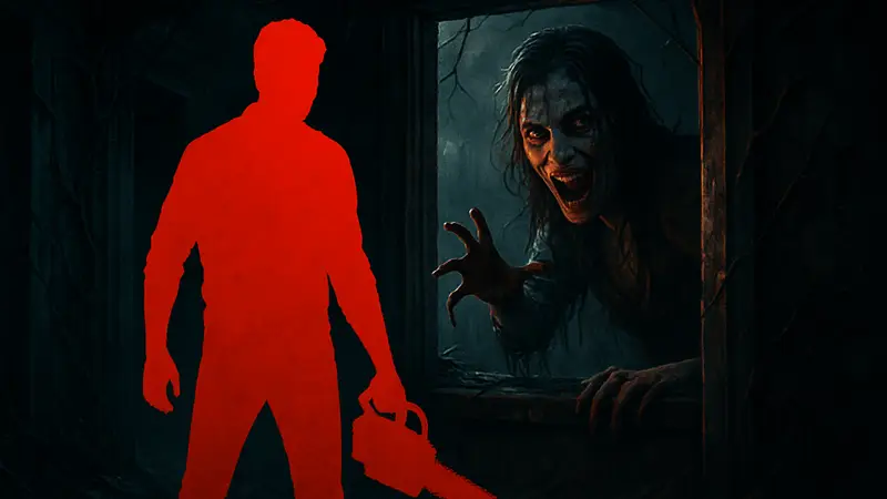 Постер или кадр из фильма Evil Dead Burn, демонстрирующий напряженную атмосферу и хоррор элементы