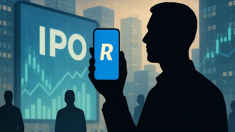 Логотип Revolut на экране смартфона, символизирующий финансовые технологии и IPO.