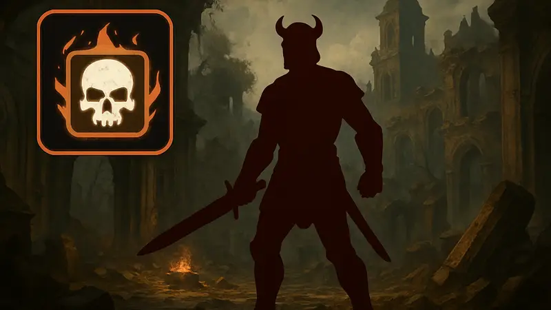 Иконка баффа Unholy Might и персонаж из Path of Exile