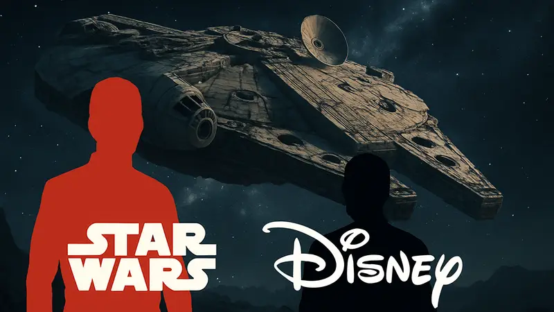 Логотип «Звёздные войны» и Disney на фоне космического корабля: слухи о перезапуске франшизы