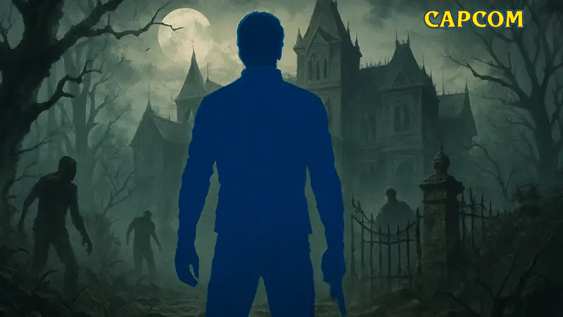 Обложка Resident Evil Requiem Deluxe Edition с логотипом Capcom и элементами хоррора.