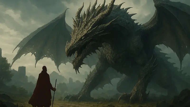 Огромный дракон из Elden Ring, сравнива емый с драконами из сериала «Дом Дракона», фэнтези существа