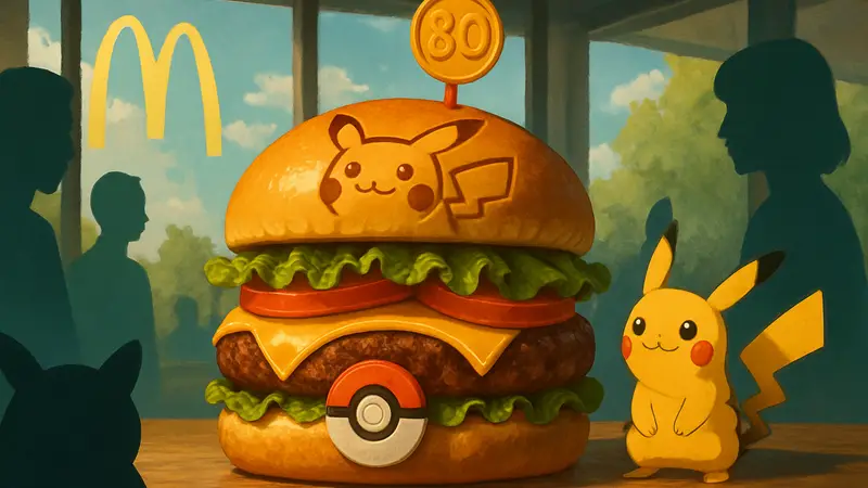 Бургер McDonald's с элементами дизайна Pokémon, посвященный 30-летию франшизы.