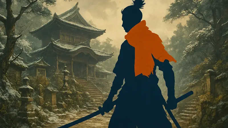 Новый постер аниме-экранизации Sekiro: Shadows Die Twice, показывающий главного героя Волка.