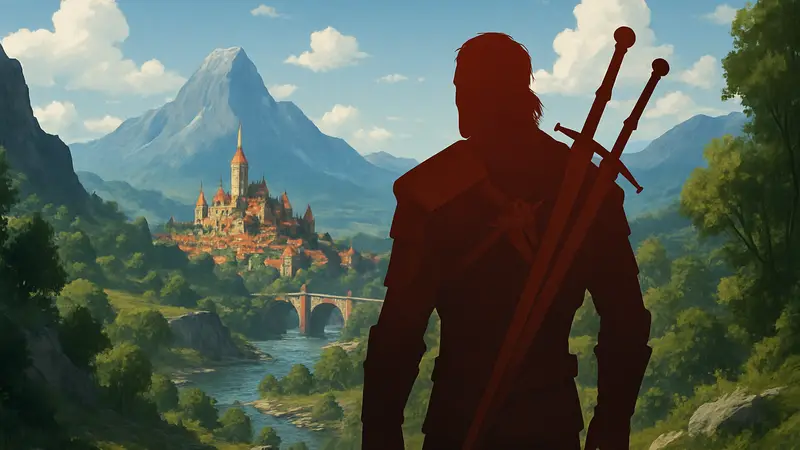 Геральт из Ривии на фоне нового региона в DLC для The Witcher 3: Wild Hunt