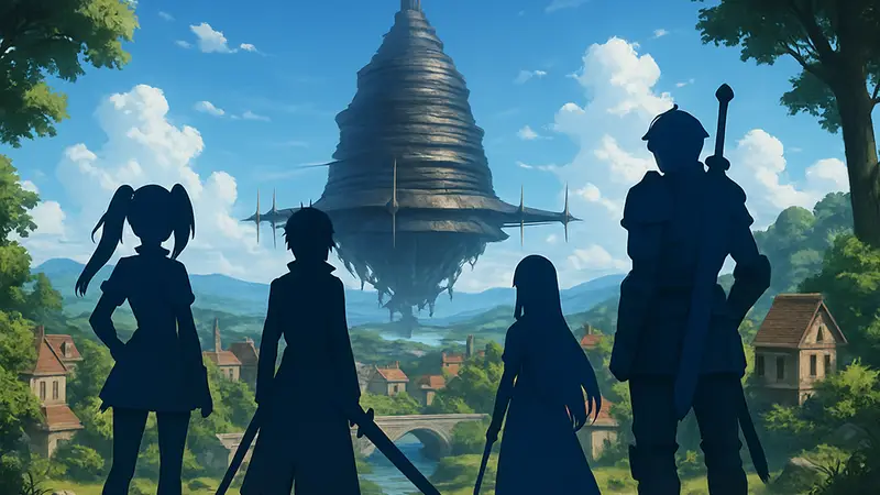Скриншот из игры Echoes of Aincrad с персонажами SAO