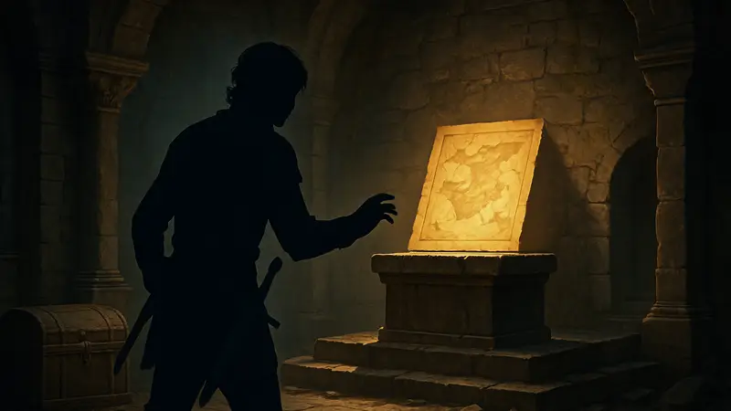 Секретная комната с первым фрагментом карты сокровищ в Crimson Desert.