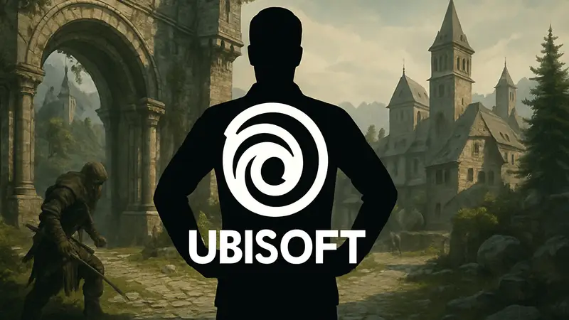 Логотип Ubisoft на фоне скриншота игры, символизирующий долгую разработку и риски геймдева