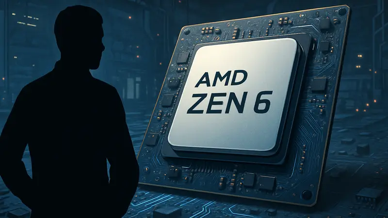 Макет процессора AMD Zen 6, демонстрирующий его потенциальные высокочастотные характеристики и архитектуру.