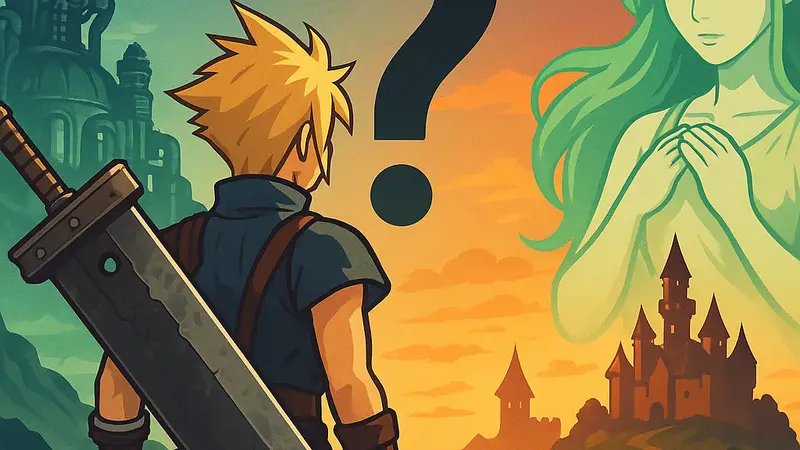 Обложка ремейка классической JRPG, напоминающей о важности сюжета над зрелищем