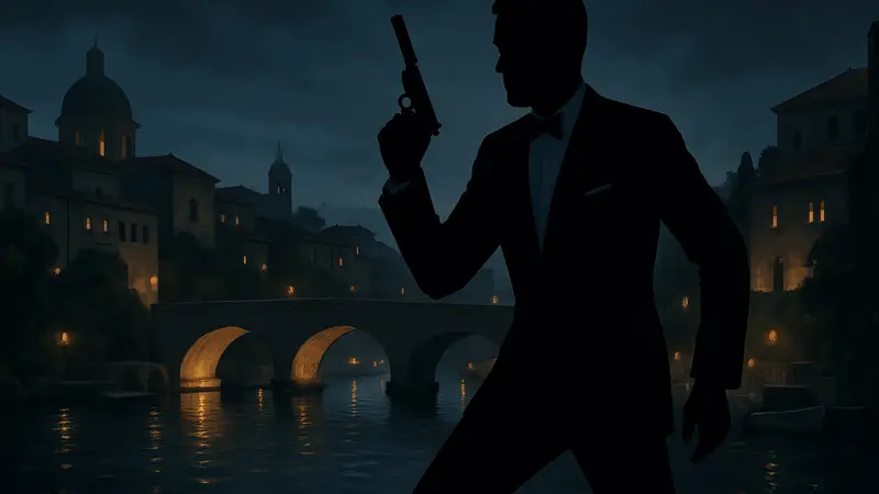 007 First Light: Джеймс Бонд в шпионской позе или логотип игры на тёмном фоне