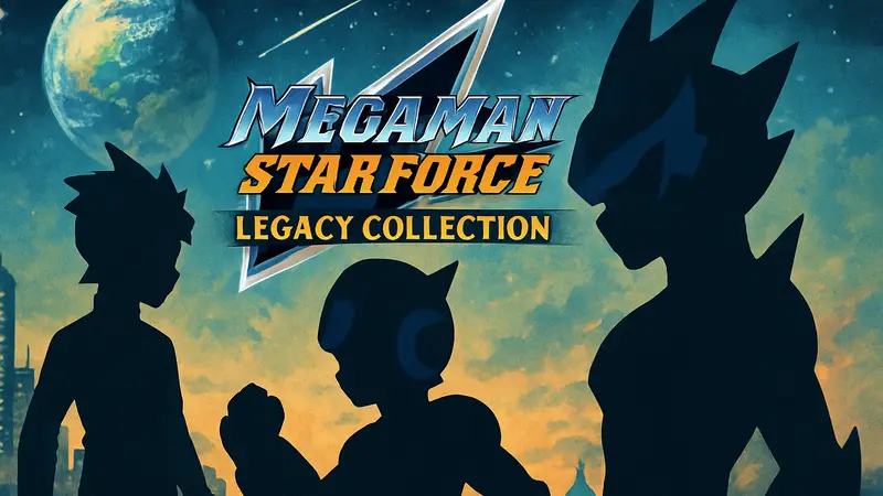 Логотип и персонажи Mega Man Star Force Legacy Collection на обложке