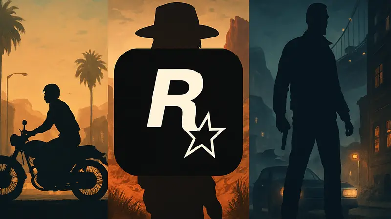 Логотип Rockstar Games на фоне игровых кадров, обзор менее успешных игр студии