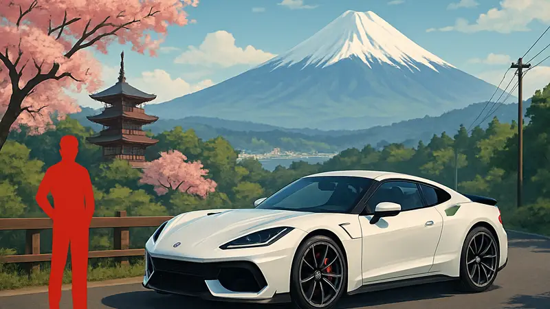 Автомобиль на фоне японских пейзажей в игре Forza Horizon 6