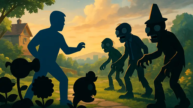 Растения и зомби из Plants Vs Zombies 3 в оборонительной позе.