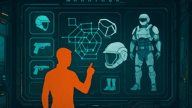 Интерфейс игры Marathon с элементами Схем и экипировки