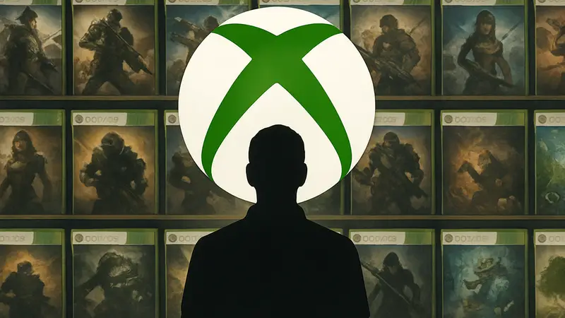 Логотип Xbox на фоне старых игр Xbox 360, список желаемых игр для обратной совместимости