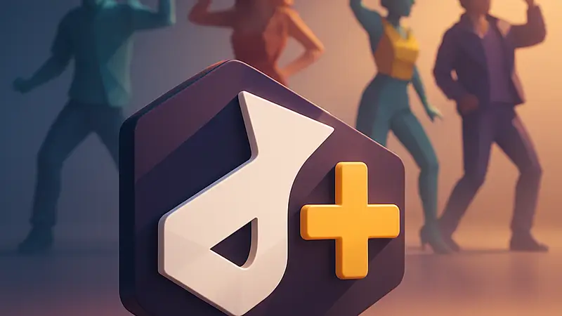 Логотип Just Dance+ на фоне танцующих силуэтов, символизирующий повышение цен после реструктуризации Ubisoft.