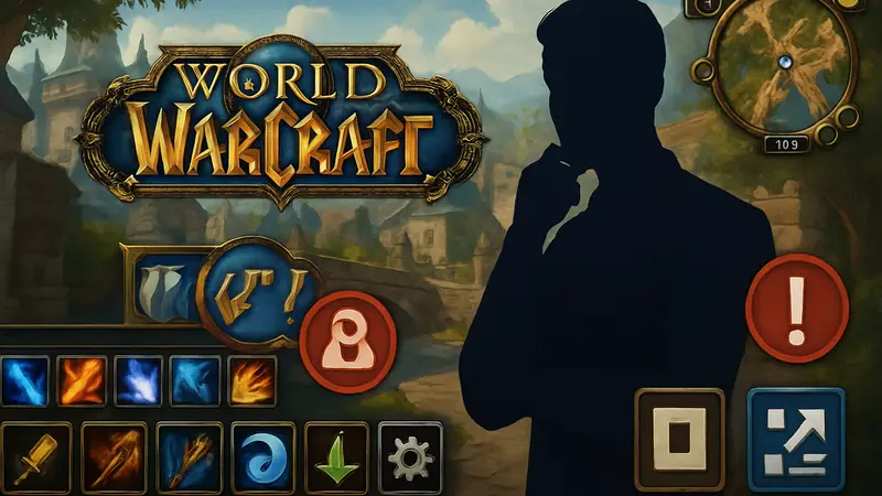 Изображение интерфейса World of Warcraft с элементами аддонов, символизирующими изменения.