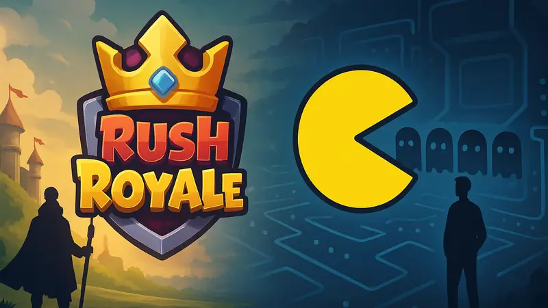 Логотипы Rush Royale и PAC-MAN, объединенные в анонсе коллаборации