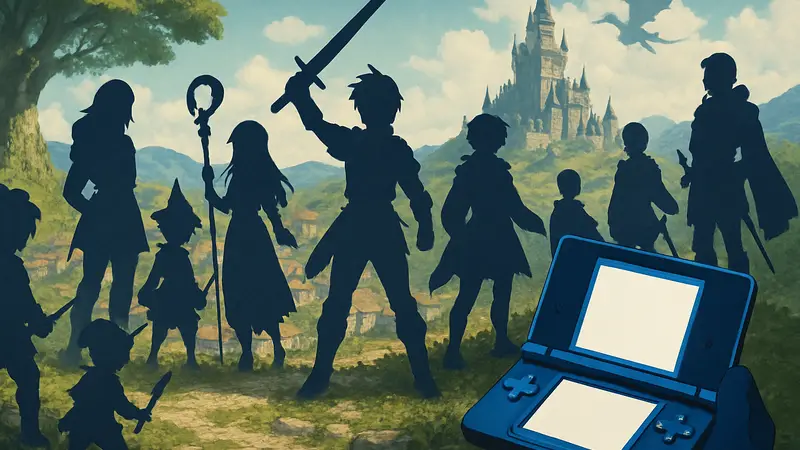 Десять знаковых JRPG для портативной консоли Nintendo DS на одном изображении
