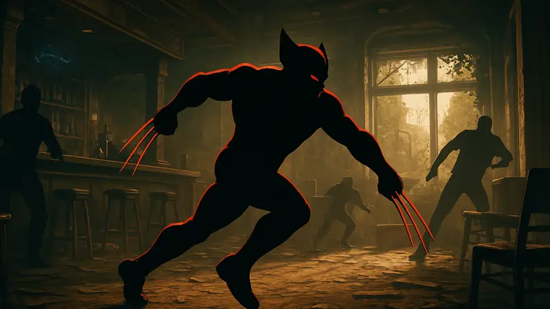 Кадр из геймплея Marvel’s Wolverine, демонстрирующий Росомаху в бою или движении.