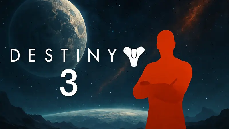 Логотип Destiny 3 на фоне космического пейзажа, символизирующий отмену разработки игры