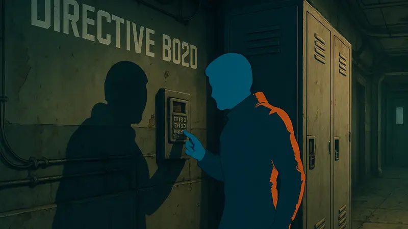 Игрок ищет код от шкафчика в Directive 8020.