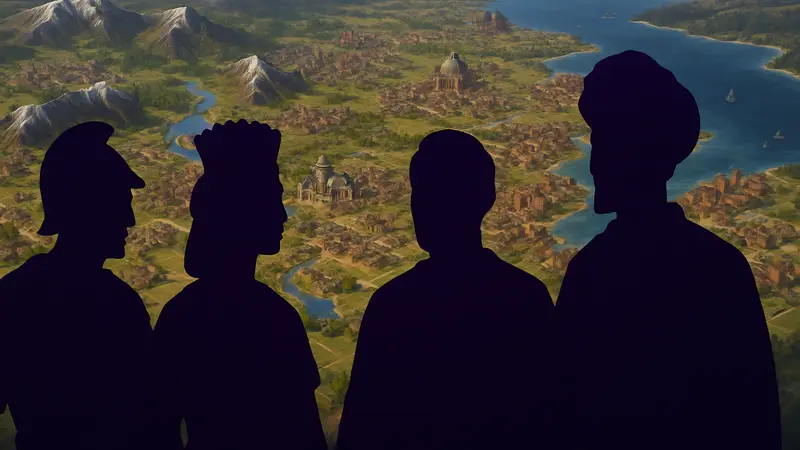Скриншот Civilization 7 с картой мира и лидерами цивилизаций, демонстрирующий весеннее обновление