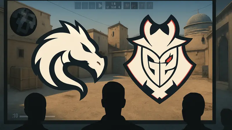 Эмблемы Team Spirit и G2 Esports на фоне интерфейса Counter-Strike 2. Рекорд просмотров CS2.