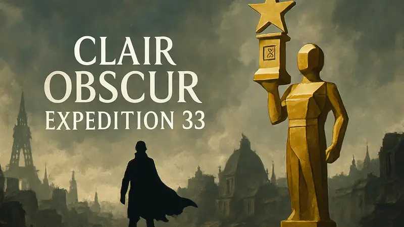 Логотип или арт из игры Clair Obscur: Expedition 33 с изображением наградной статуэтки Game of the Year