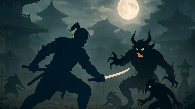 Изображение главного героя Nioh 2 Уильяма Адамса в миссии «Тени на столице», сражающегося с йокаями.