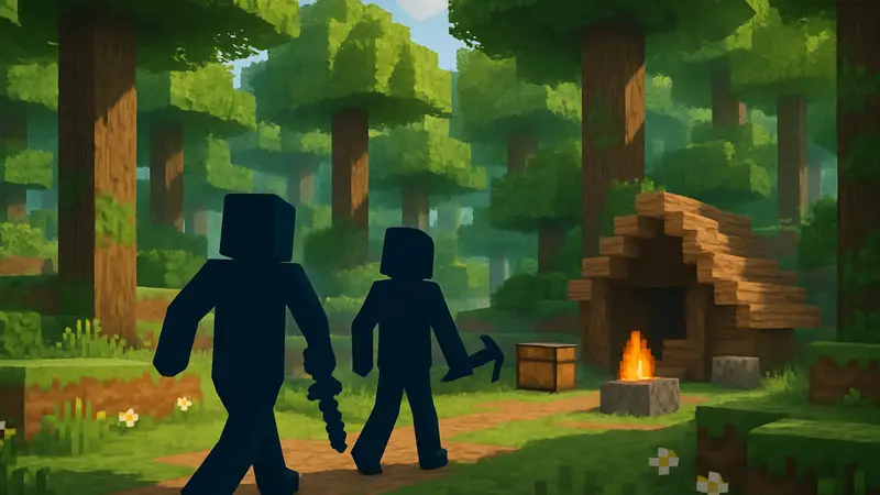 Игроки исследуют новый биом Dappled Forest в Minecraft.